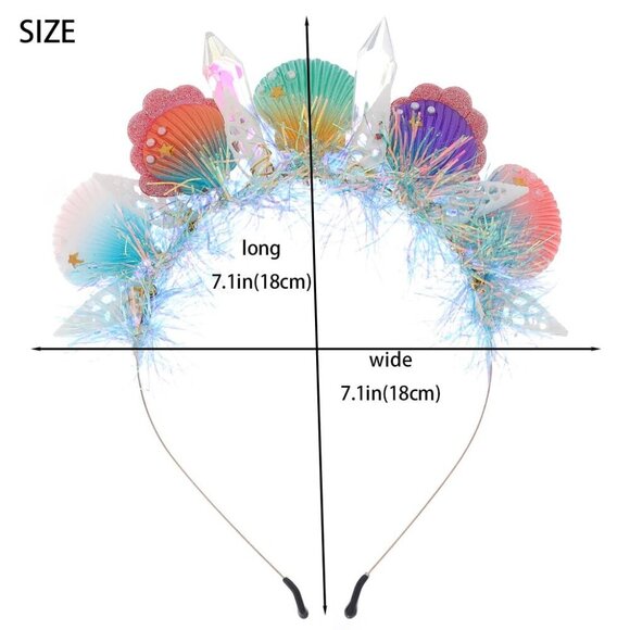 Mermaid Headband Crystal Shell Hair Accessory for Beach Party and Events - Picture 5 of 6